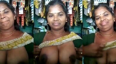 Annachi kadai aunty boobs show new viral tamil sex video